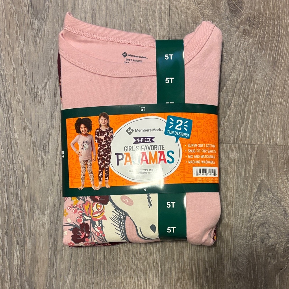 Member's Mark Girls' Favorite Pajamas Set - Pink 4 piece